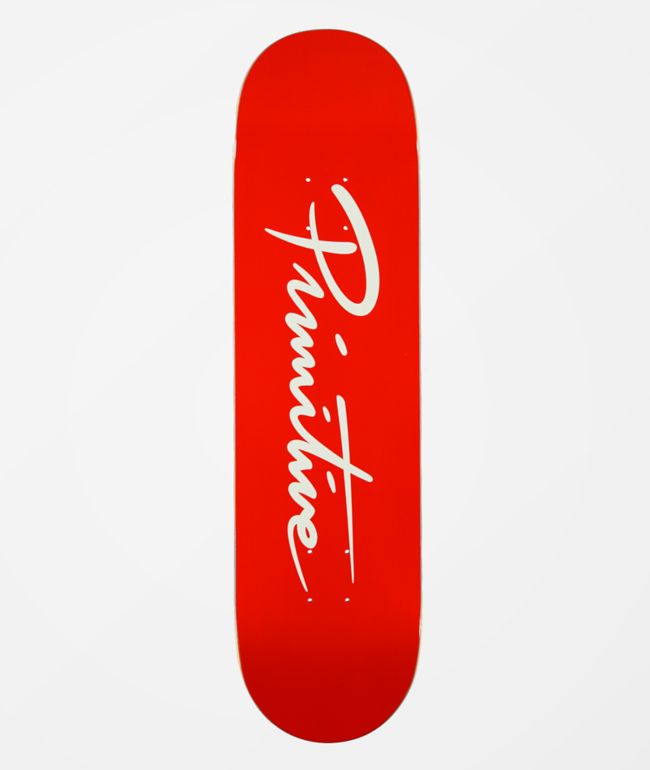 Primitive Nuevo Script Red 8.12" Skateboard Deck Zumiez